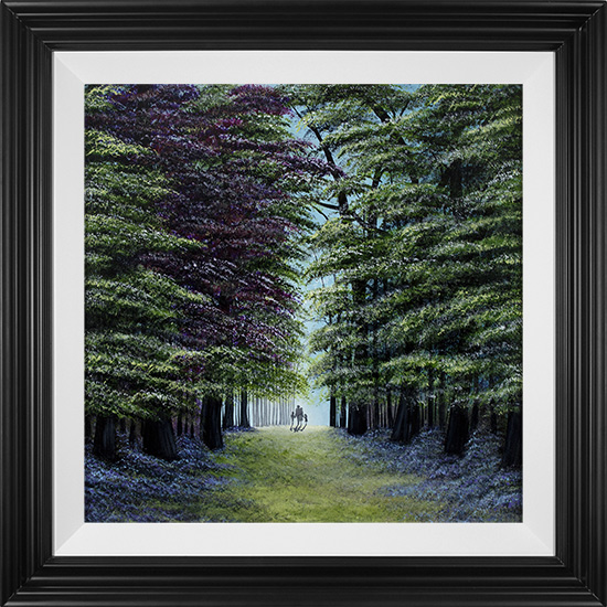 Jay Nottingham, Original oil painting on panel, Memories from the Bluebell Wood