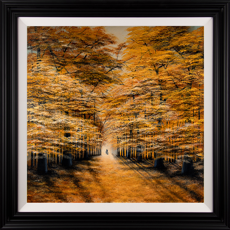 Jay Nottingham, Original oil painting on panel, Walk With Me, Autumn Woods