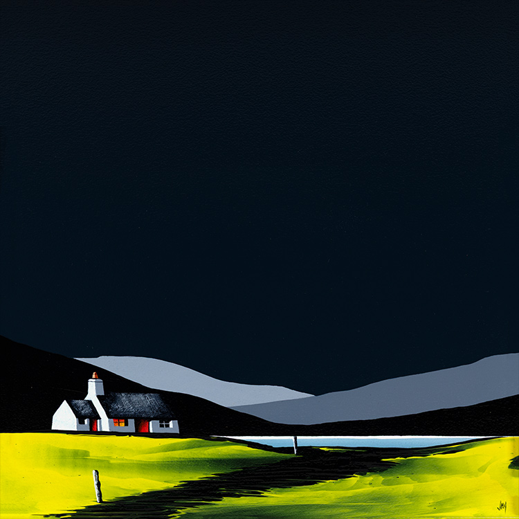 Jay Nottingham, Original oil painting on panel, Log Stone Cottage