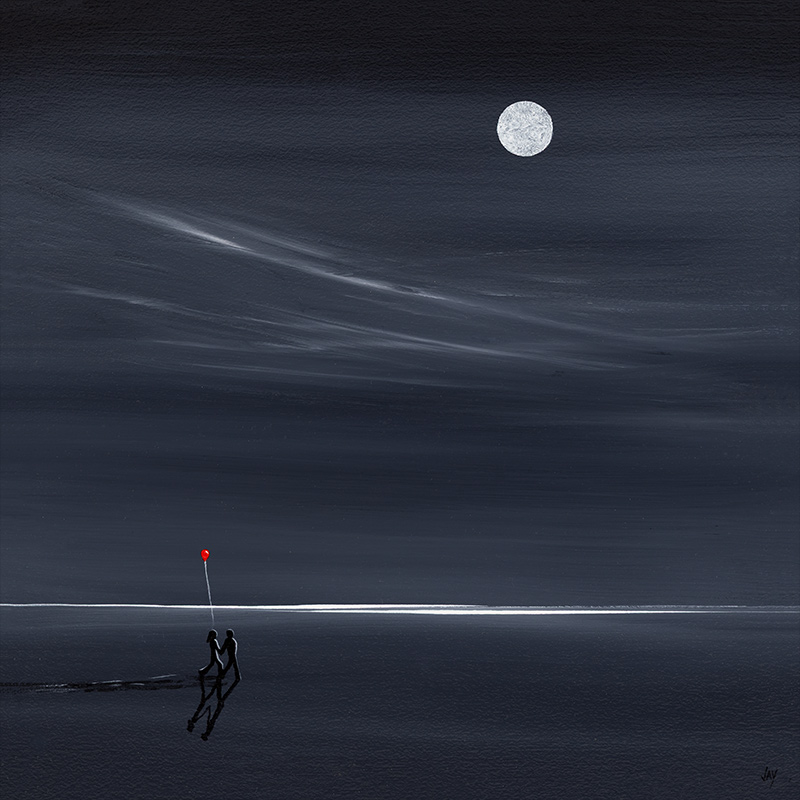 Jay Nottingham, Original oil painting on panel, Midnight Stroll