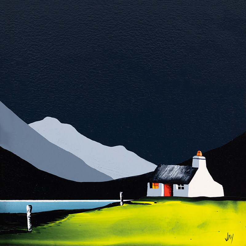 Jay Nottingham, Original oil painting on panel, Secluded Moorings