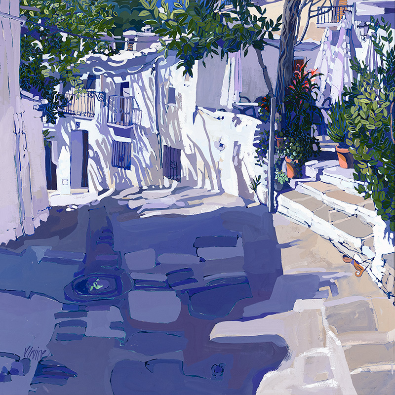 Jennifer Irvine, RGI RSW, Gouache and Watercolour, Capileira Village, Evening, Alpujarra