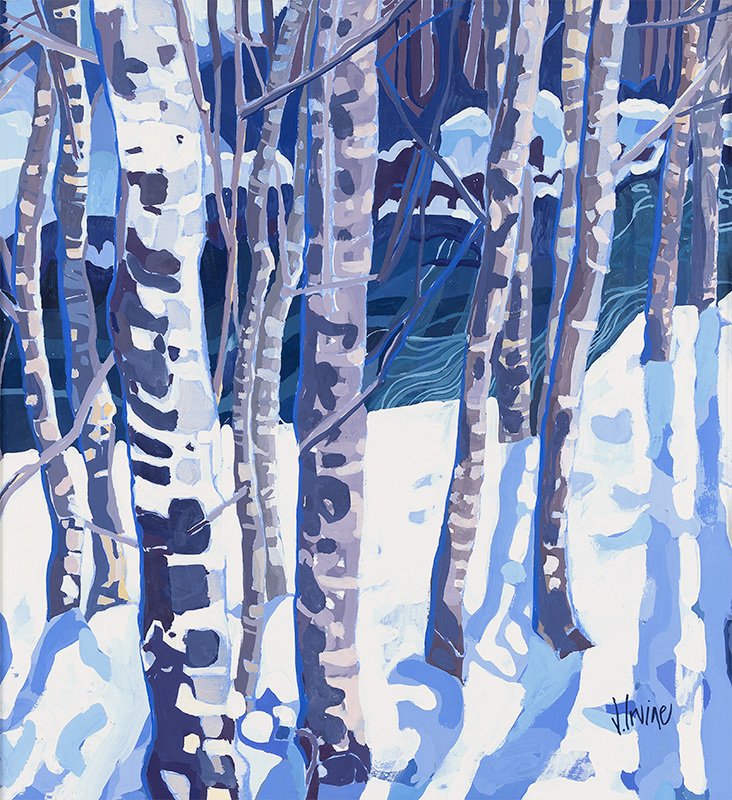 Jennifer Irvine, RGI RSW, Gouache and Watercolour, Winter Landscape, French Alps