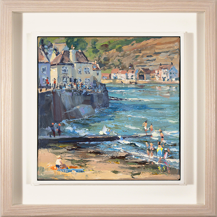 Julian Mason, Original oil painting on canvas, Bathing at Staithes