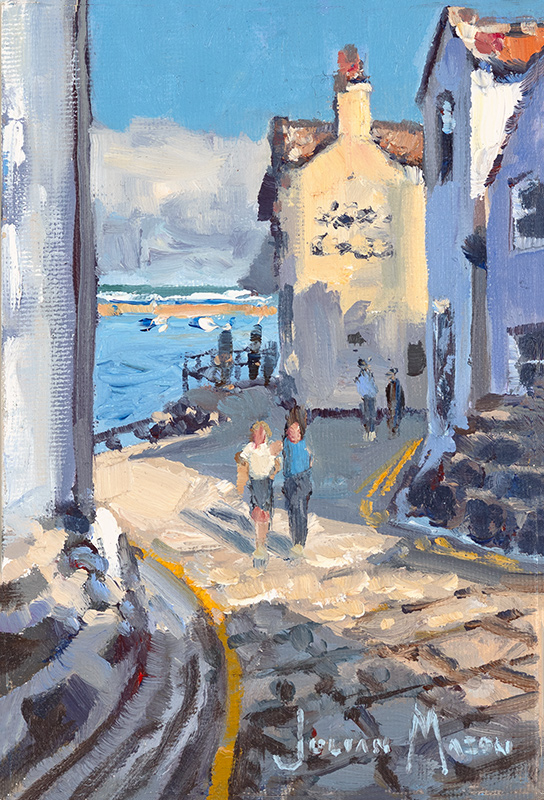 Julian Mason, Original oil painting on canvas, The Cod and Lobster, Staithes