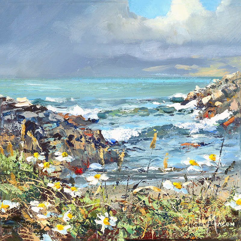 Julian Mason, Original oil painting on canvas, Morar Daises