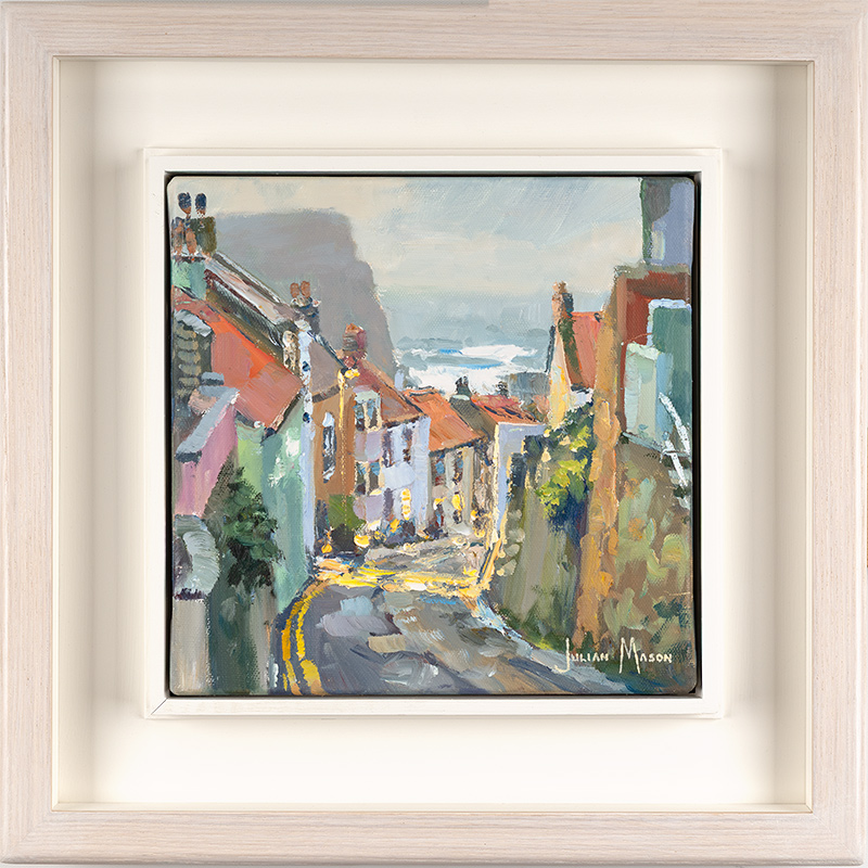 Julian Mason, Original oil painting on canvas, Church Street, Staithes