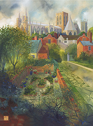 Kate Lycett, Signed limited edition print, Minster Gardens
