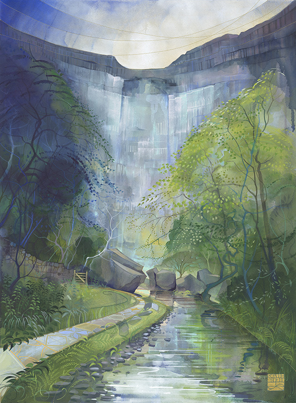 Kate Lycett, Signed limited edition print, Malham Cove
