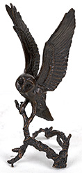Keith Sherwin, Bronze, Barn Owl with Pinecones