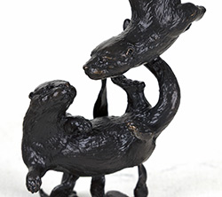 Keith Sherwin, Bronze, Otter Pair Playing