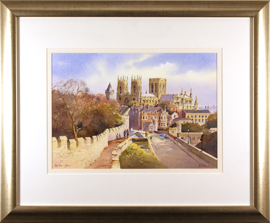 Ken Burton, Watercolour, City Walls, York, click to enlarge