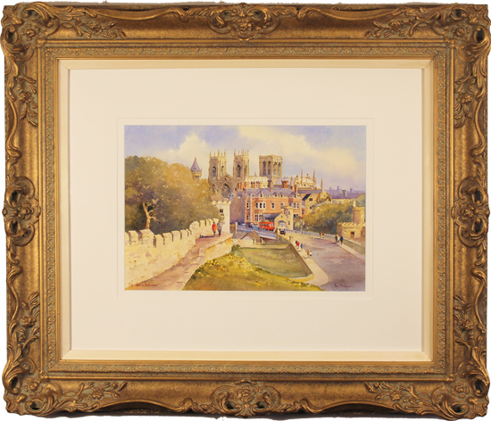 Ken Burton, Watercolour, The City Walls of York, click to enlarge