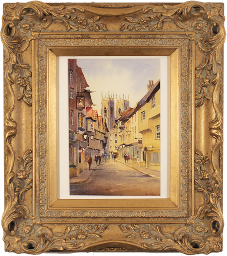 Ken Burton, Watercolour, Low Petergate, York, click to enlarge