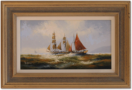 Ken Hammond, Original oil painting on canvas, Marine Scene, click to enlarge