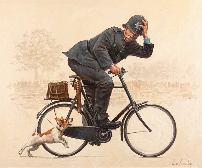 Lee Fearnley, Original oil painting on canvas, Impeding the Law