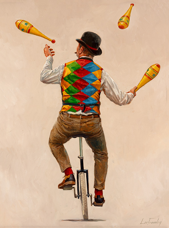 Lee Fearnley, Original oil painting on canvas, The Juggler