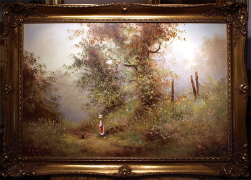 Les Parson, Oil on canvas, Country Scene, click to enlarge