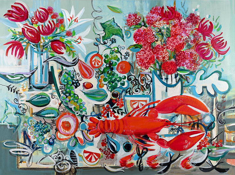 Marissa Weatherhead, Original acrylic painting on canvas, Plentiful Table
