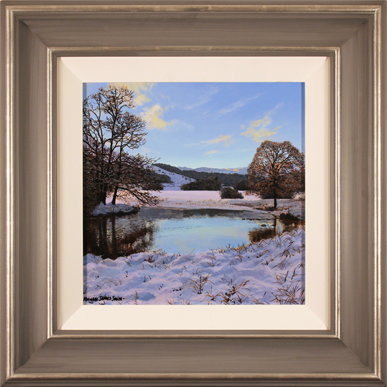 Michael James Smith, Original oil painting on panel, Snow Reflections, click to enlarge