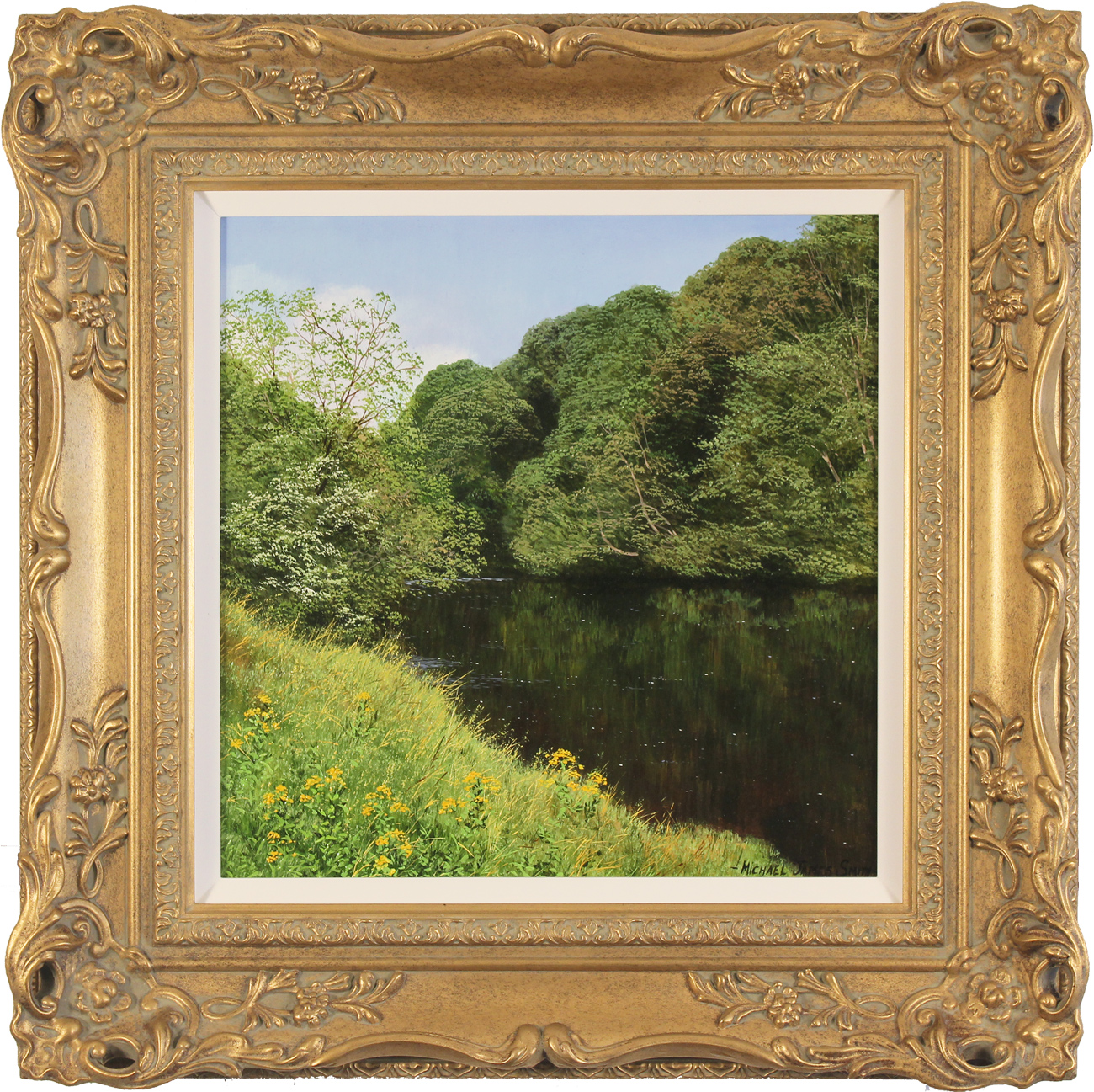 Michael James Smith Original Oil Painting On Panel The River Wye   Michael James Smith MJS42 