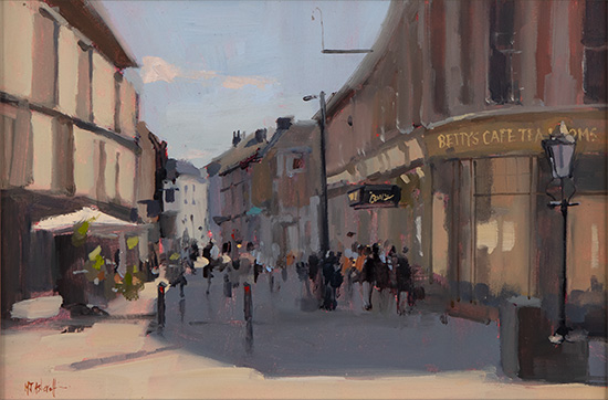 Michael John Ashcroft, ROI, Original oil painting on panel, Betty's Tea Rooms, York