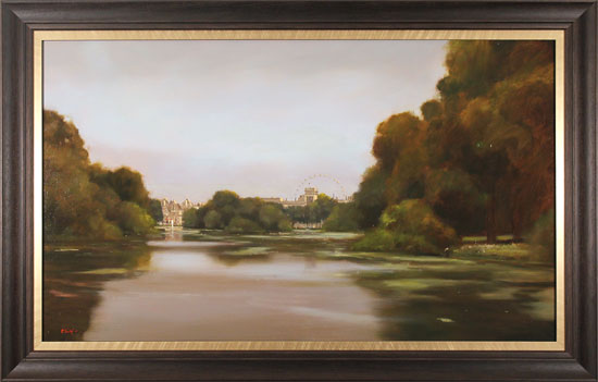 Michael John Ashcroft, ROI, Original oil painting on panel, Evening Light, St James's Park, London