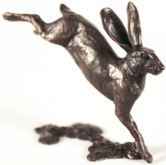 Michael Simpson, Bronze, Small Hare Leaping, click to enlarge