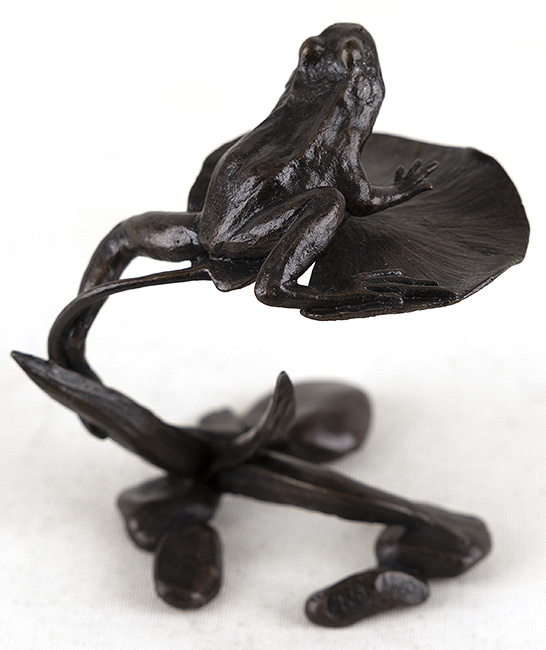 Michael Simpson, Bronze, Frog on Lily Pad