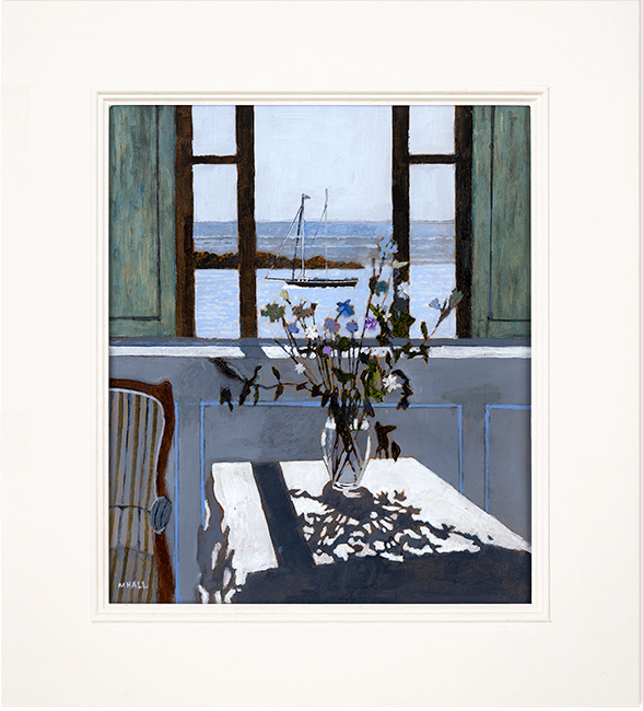 Mike Hall, Original acrylic painting on board, Flower Shadow
