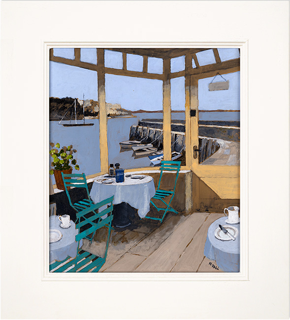 Mike Hall, Original acrylic painting on board, View from the Harbour Café