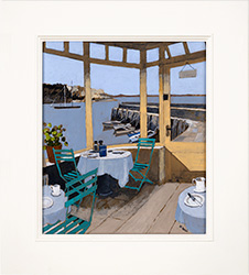 Mike Hall, Original acrylic painting on board, View from the Harbour Café