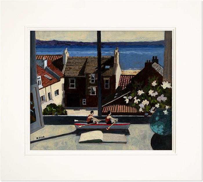 Mike Hall, Original acrylic painting on board, Practice Rowing
