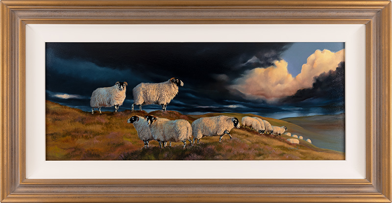 Natalie Stutely, Original oil painting on panel, Swaledale on the Moor