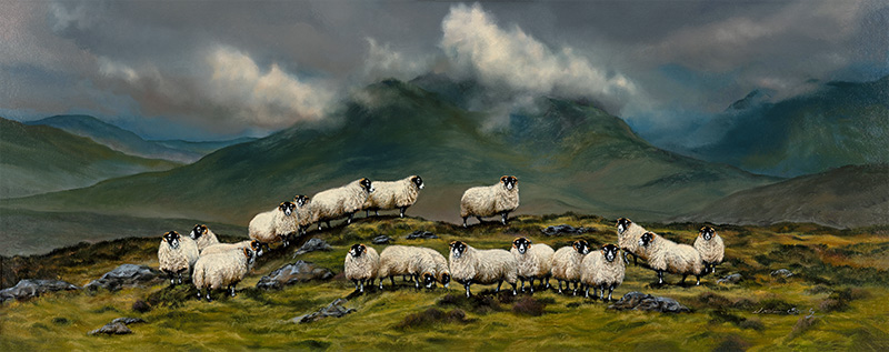 Natalie Stutely, Original oil painting on panel, The Swaledales