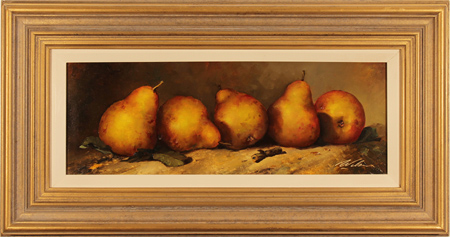 Paul Wilson, Original oil painting on panel, Pears, click to enlarge