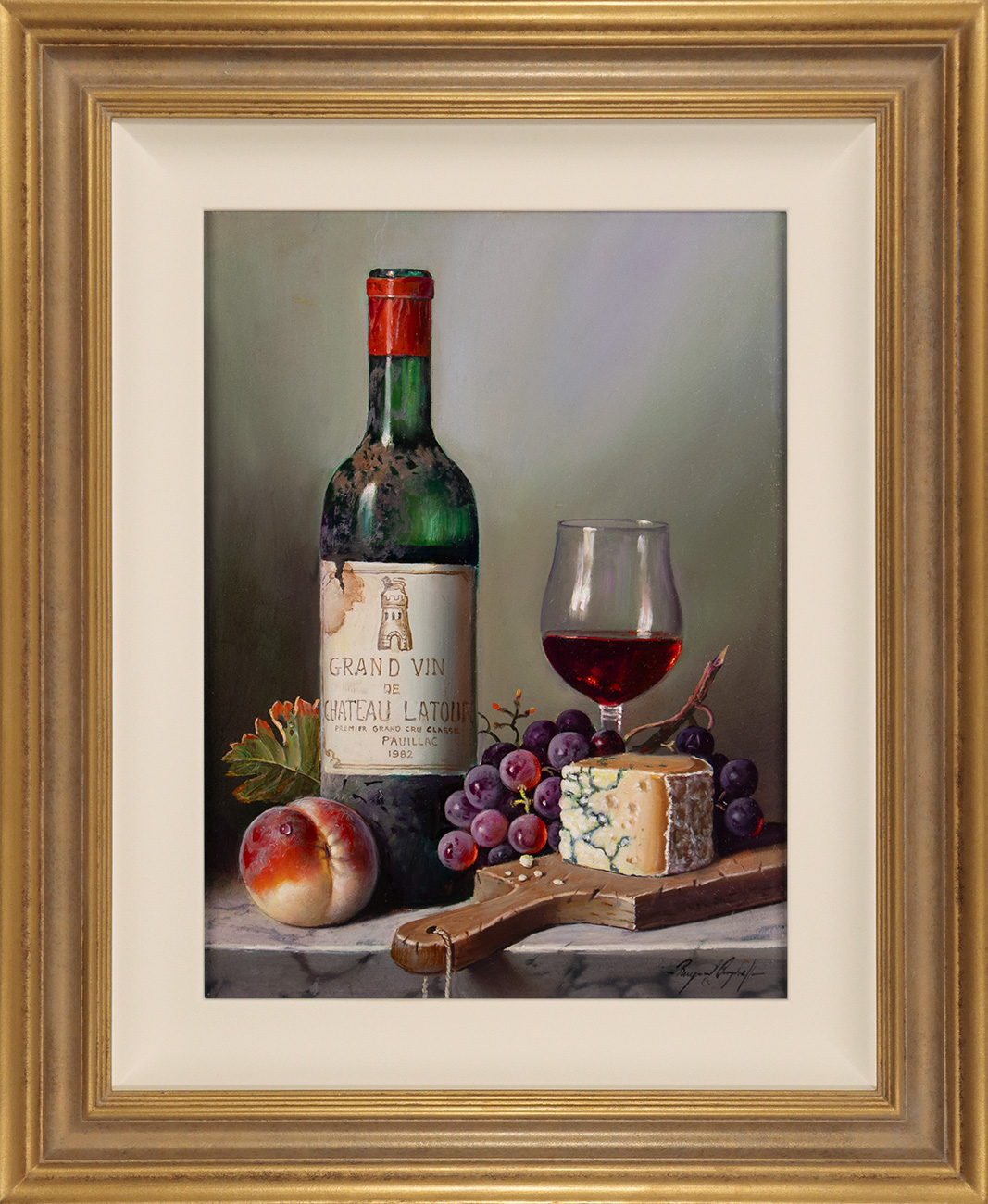 Raymond Campbell, Original oil painting on panel, Chateau Latour, 1982 ...