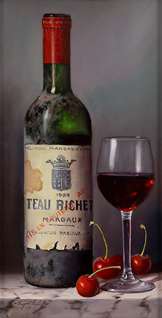 Raymond Campbell, Original oil painting on panel, Ch?teau Richeterre Margaux 1989