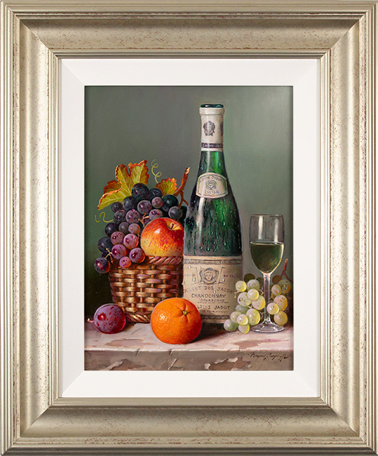 Raymond Campbell, Original oil painting on panel, Bourgogne Chardonnay, 1994