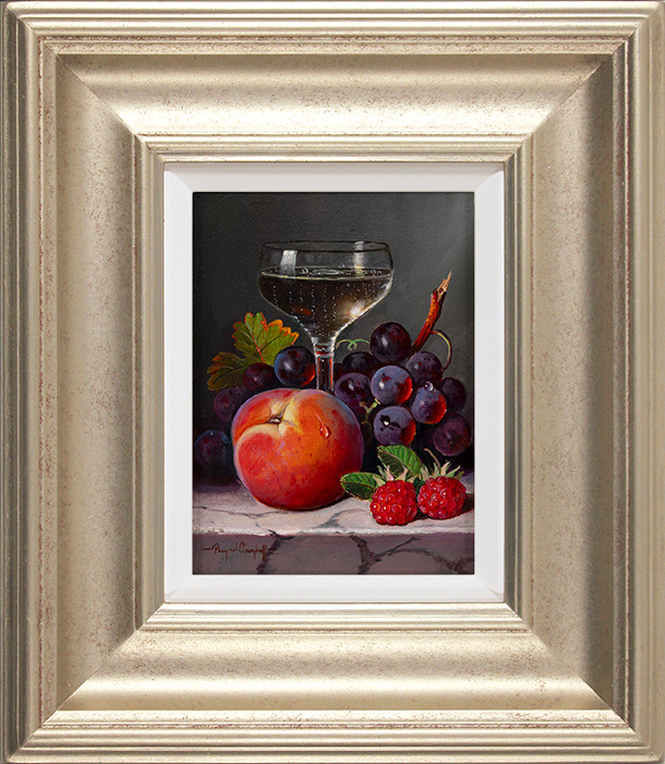 Raymond Campbell, Original oil painting on panel, Notes of Peach and Berry