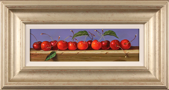 Raymond Campbell, Original oil painting on panel, Cherries, click to enlarge