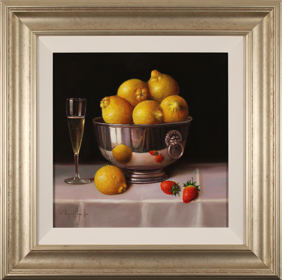 Raymond Campbell, Original oil painting on panel, Bowl of Lemons