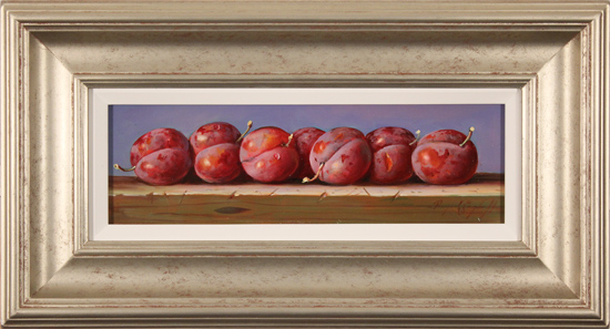 Raymond Campbell, Original oil painting on panel, Plums