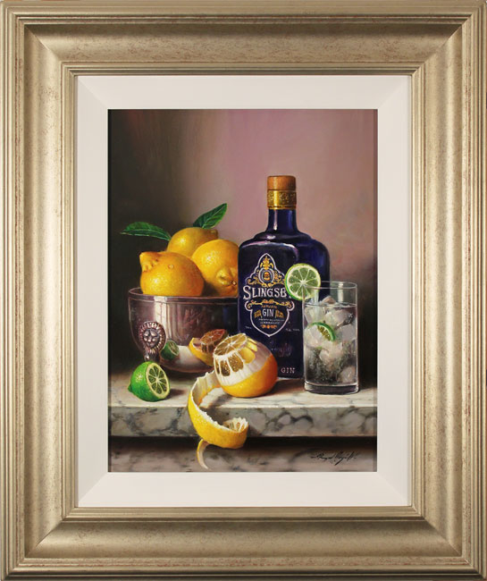 Raymond Campbell, Original oil painting on panel, Gin and Tonic, click to enlarge