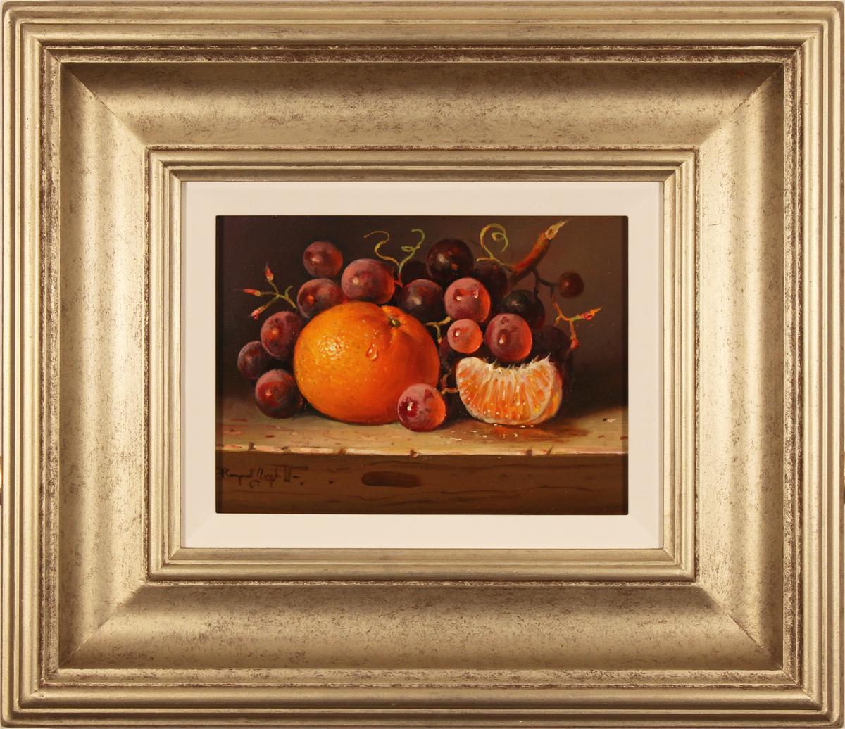 Raymond Campbell, Original oil painting on panel, Clemetine and Grapes ...