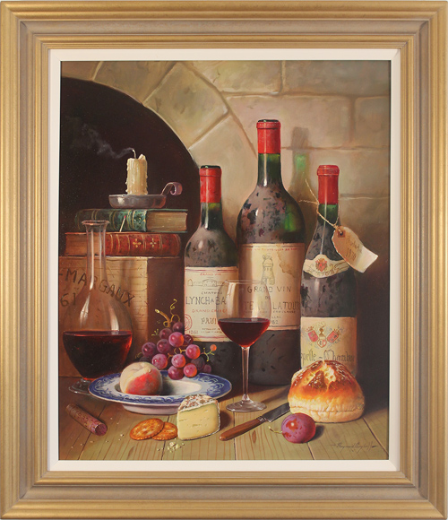 Raymond Campbell, Original oil painting on panel, The Vintner's Reserve, click to enlarge