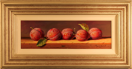 Raymond Campbell, Original oil painting on panel, Plums, Still Life, click to enlarge