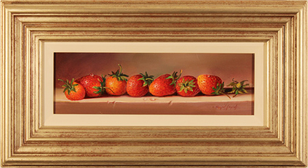 Raymond Campbell, Original oil painting on panel, 'Strawberries, Still Life', click to enlarge