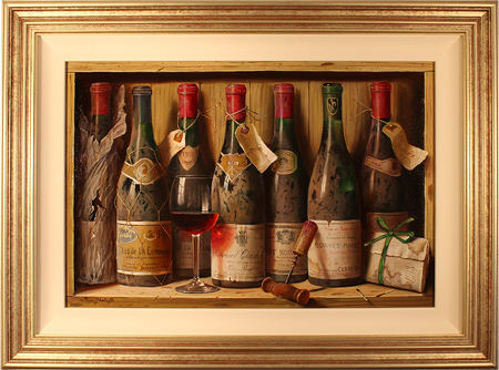 Raymond Campbell, Original oil painting on panel, Burgundies, click to enlarge