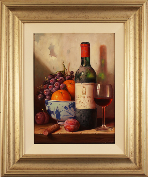 Raymond Campbell, Original oil painting on panel, Grand Vin de Chateau Laton, click to enlarge